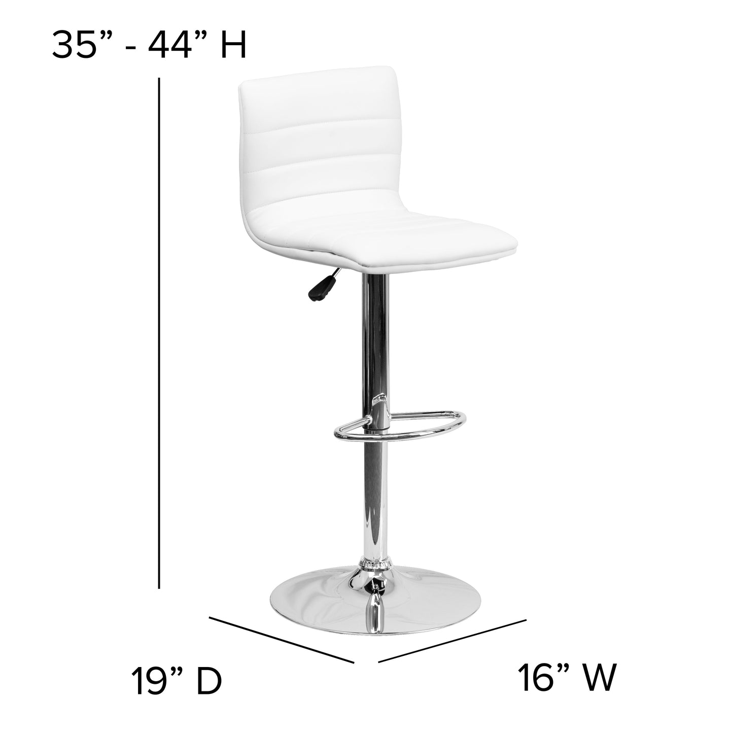 White Vinyl Barstool CH-92023-1-WH-GG