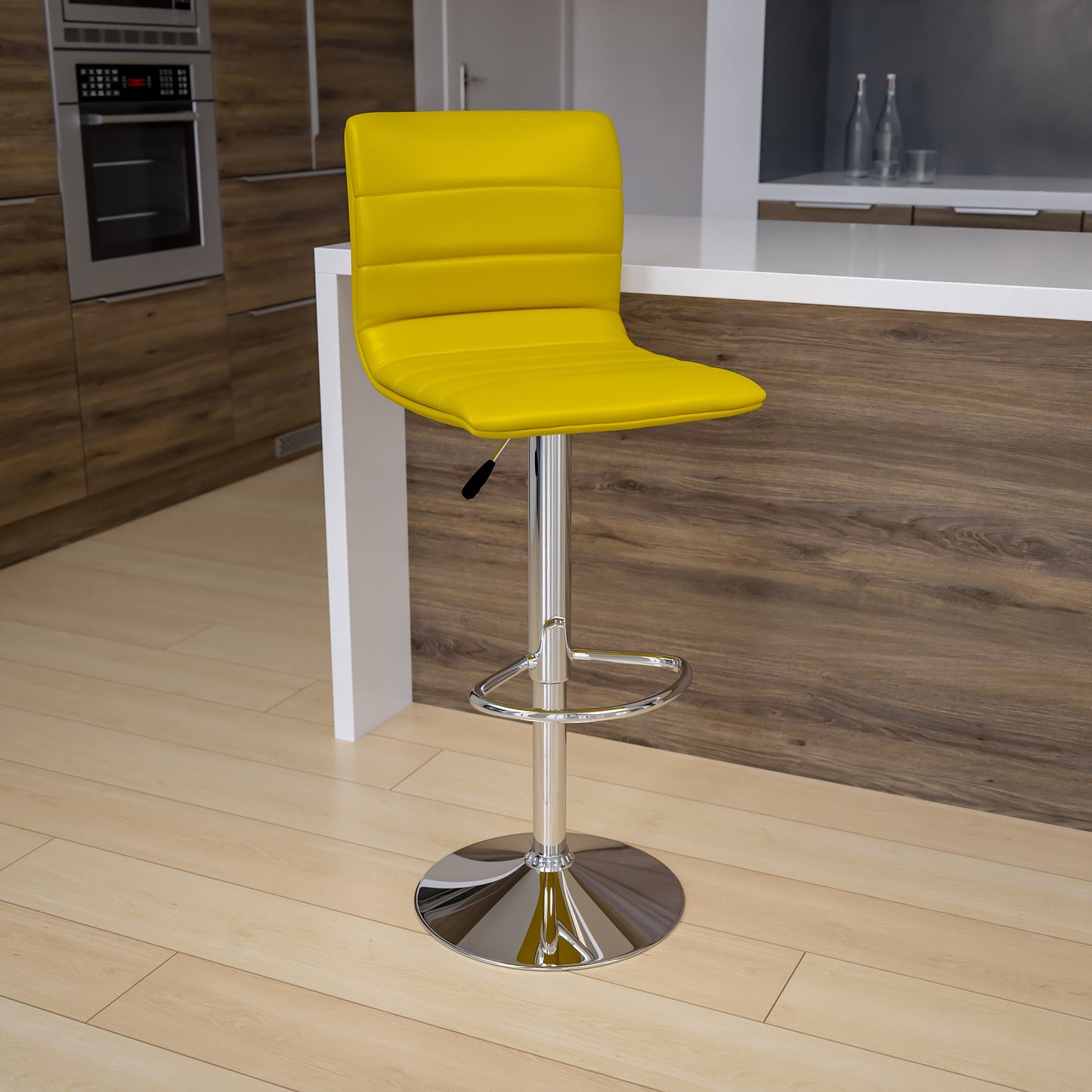 Yellow Vinyl Barstool CH-92023-1-YEL-GG