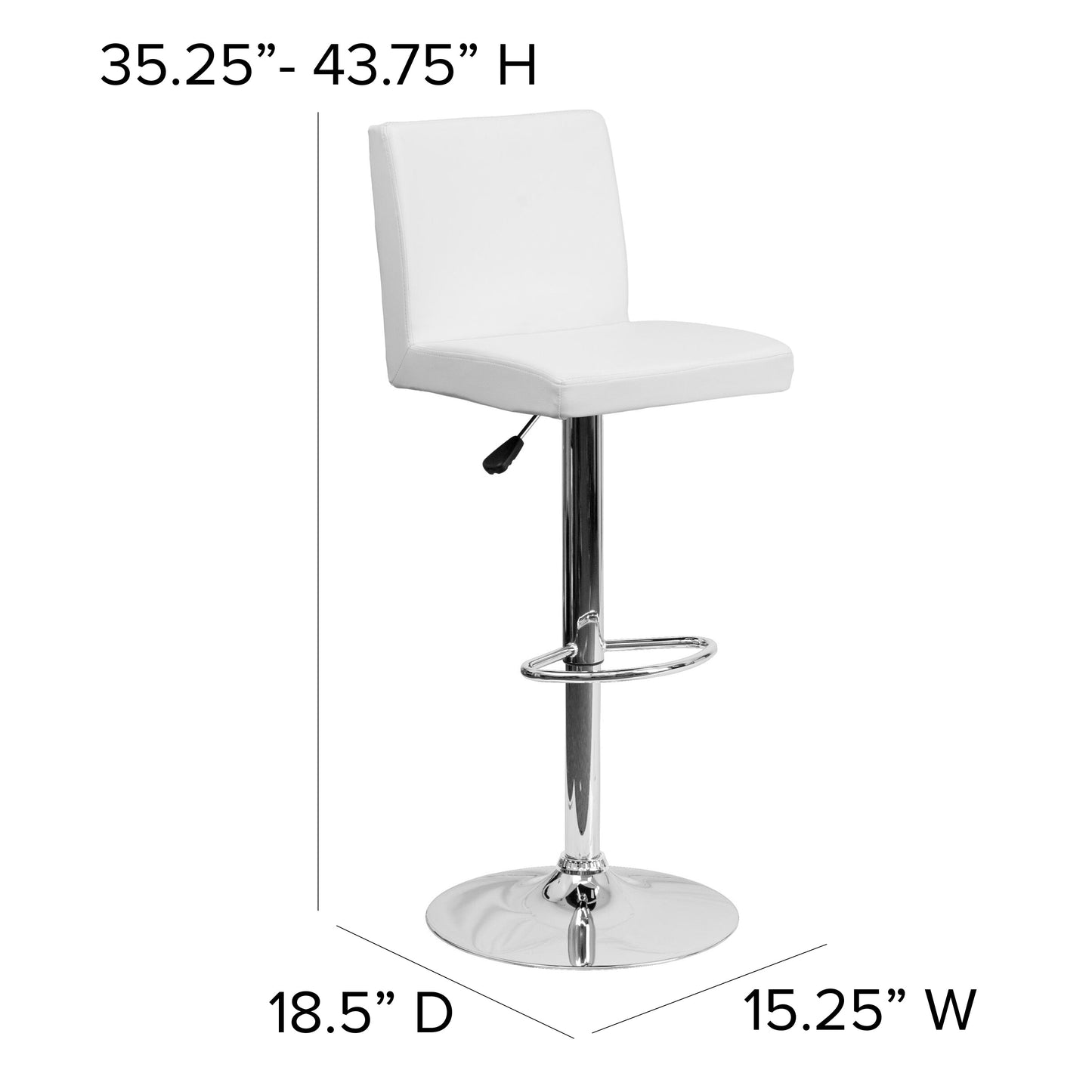 White Vinyl Barstool CH-92066-WH-GG