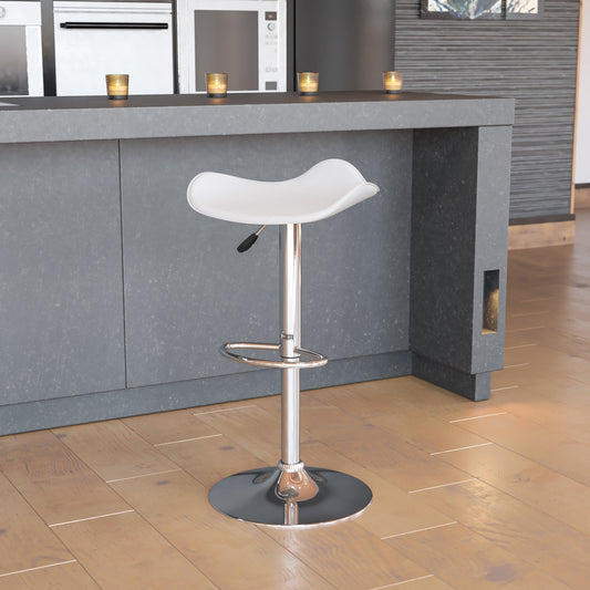 White Vinyl Barstool CH-TC3-1002-WH-GG