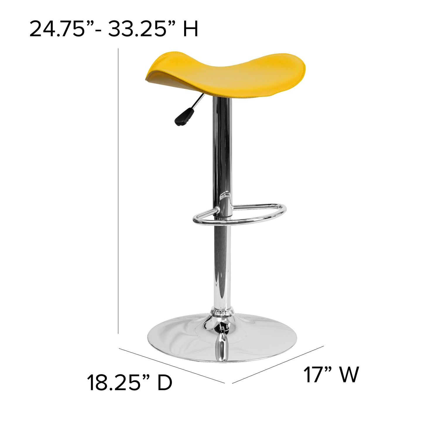 Yellow Vinyl Barstool CH-TC3-1002-YEL-GG