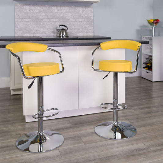 Yellow Vinyl Barstool CH-TC3-1060-YEL-GG