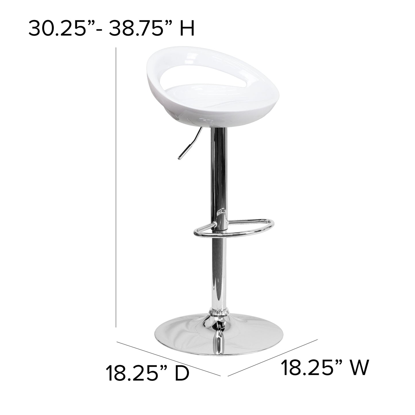 White Vinyl Barstool CH-TC3-1062-WH-GG