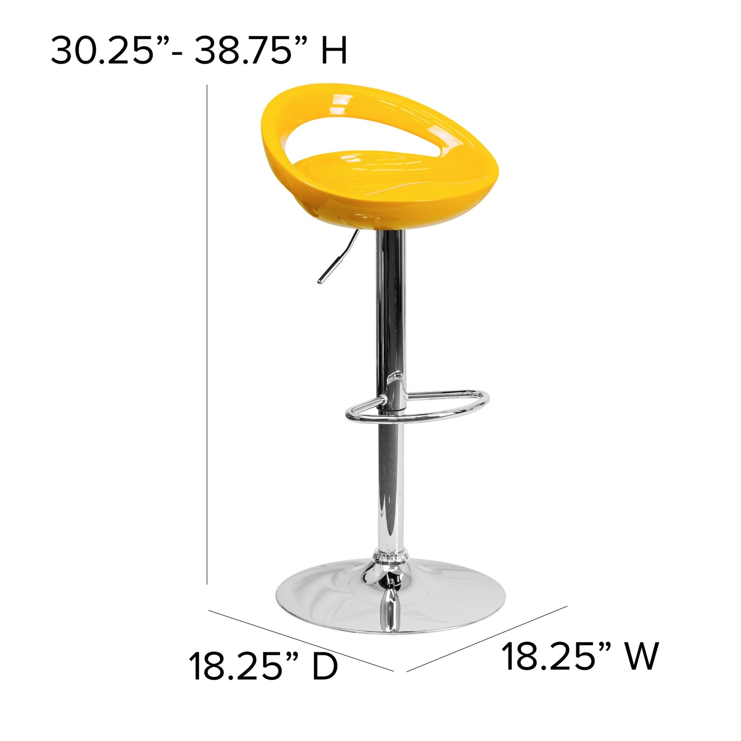 Yellow Vinyl Barstool CH-TC3-1062-YEL-GG