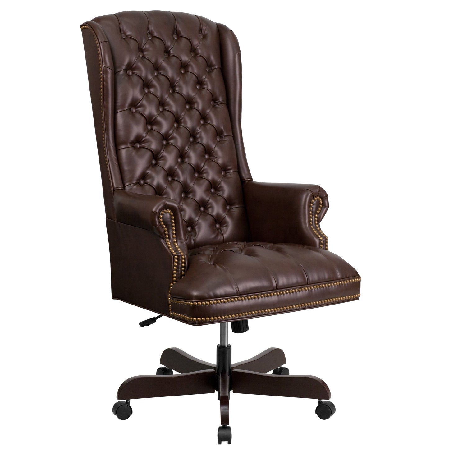 Brown High Back Leather Chair CI-360-BRN-GG