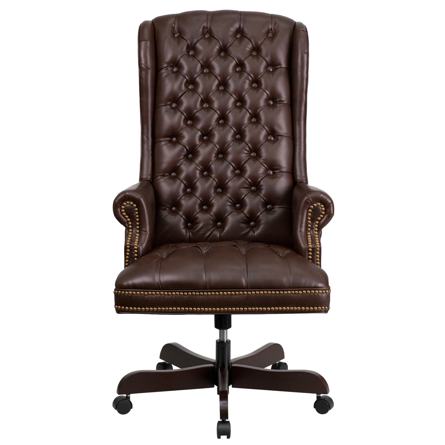 Brown High Back Leather Chair CI-360-BRN-GG