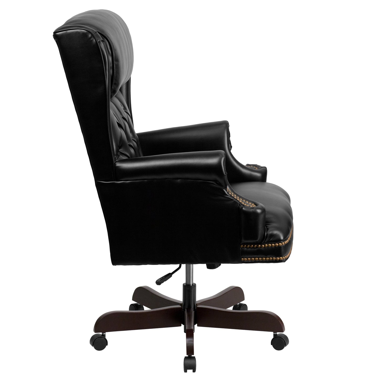 Black High Back Leather Chair CI-J600-BK-GG