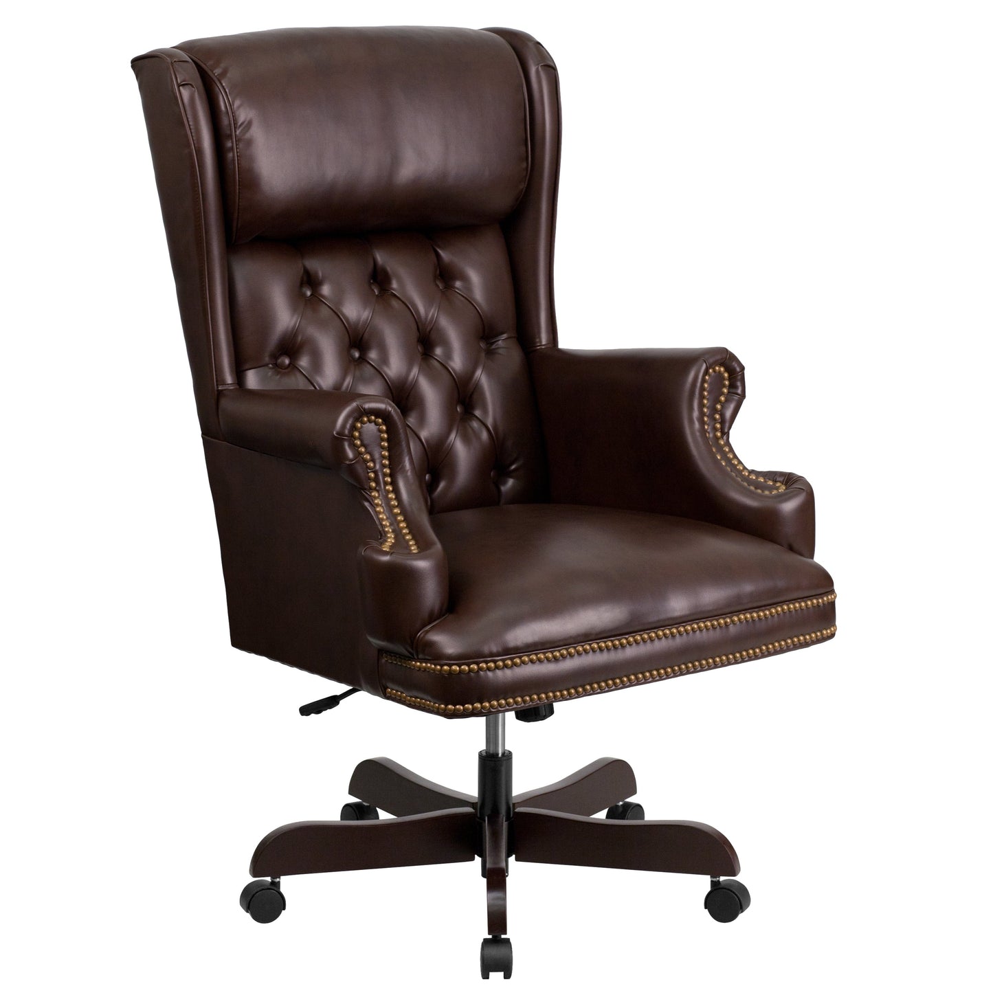 Brown High Back Leather Chair CI-J600-BRN-GG