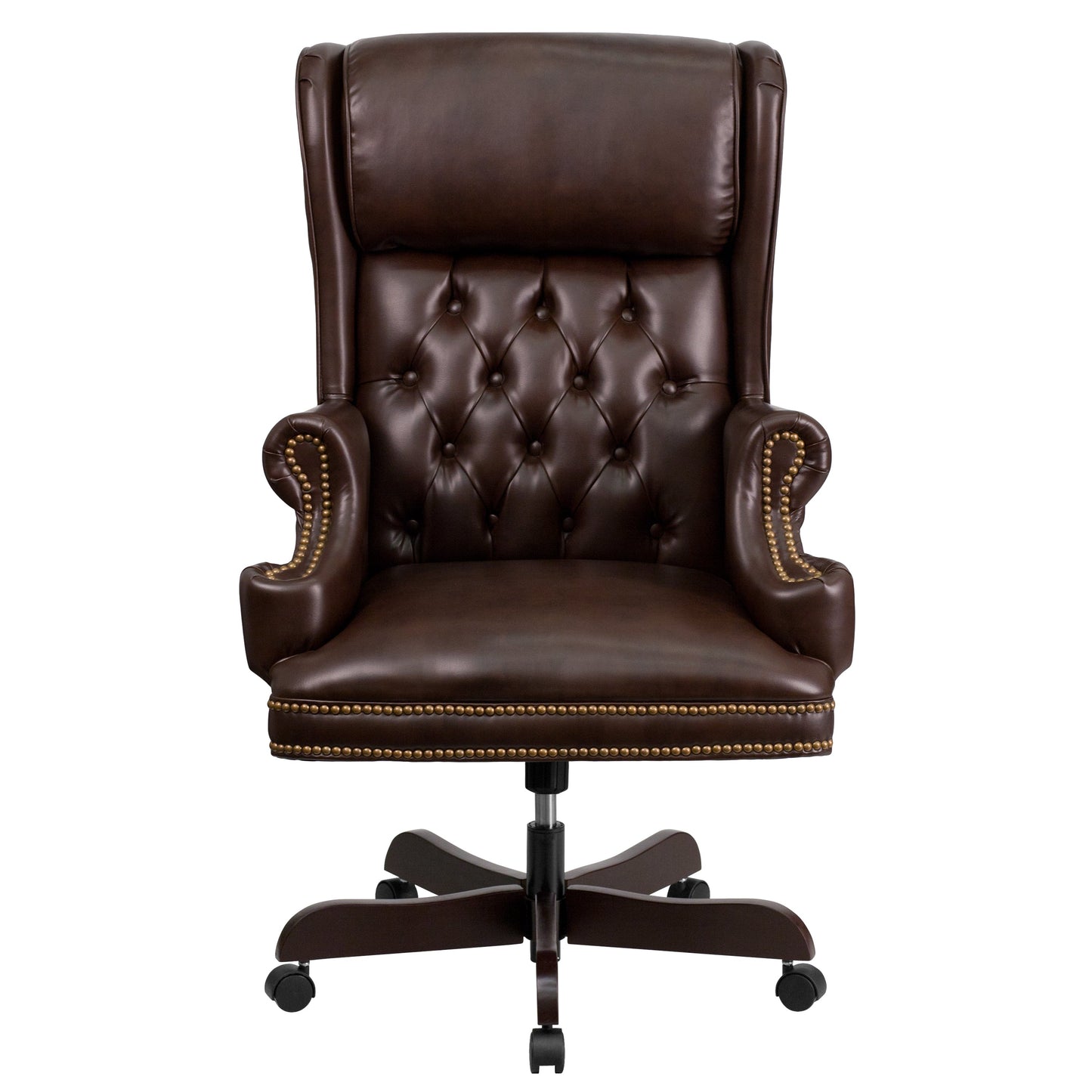 Brown High Back Leather Chair CI-J600-BRN-GG