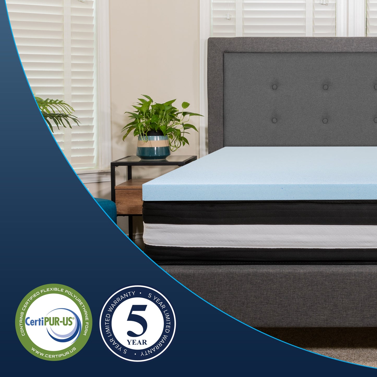 12" Mattress and Topper Bundle CL-E230P-2M35-F-GG