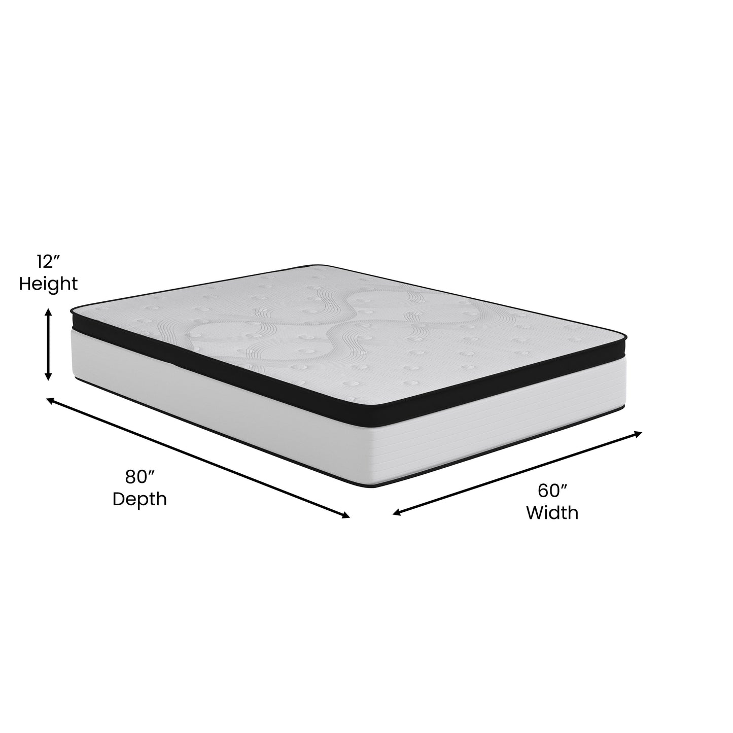 12in Pocket Mattress-Queen CL-FR231-12-Q-GG