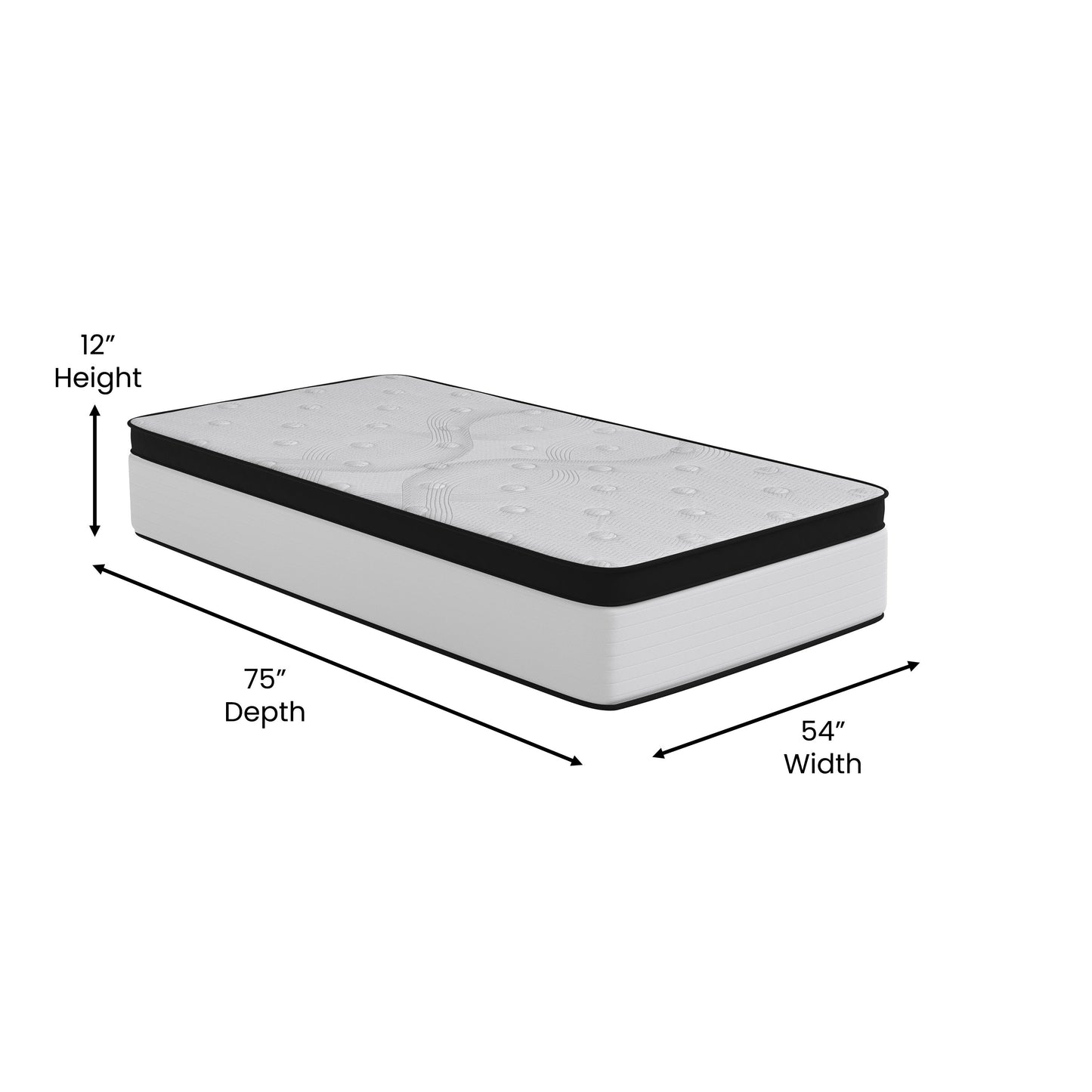 12in Pocket Mattress-Twin CL-FR231-12-T-GG