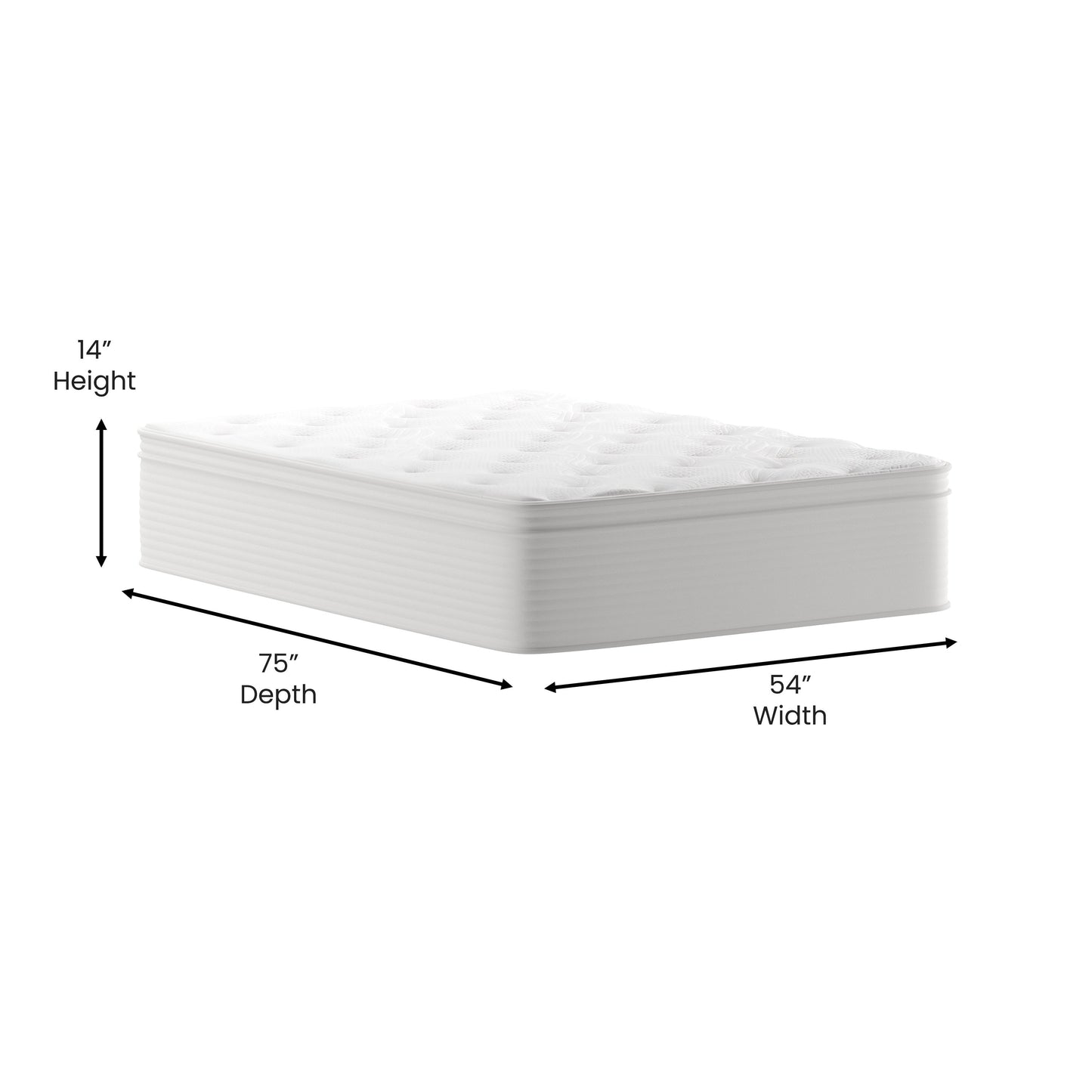 Full 14" Euro Top Mattress CL-LUXET232-14-F-GG