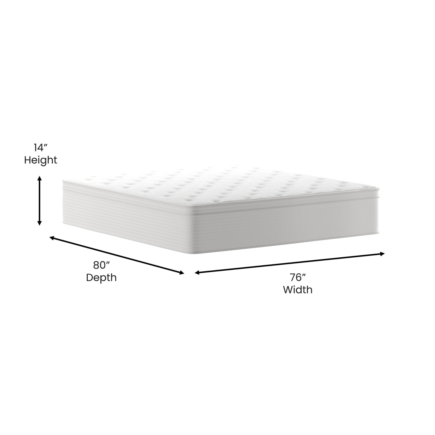 King 14" Euro Top Mattress CL-LUXET232-14-K-GG