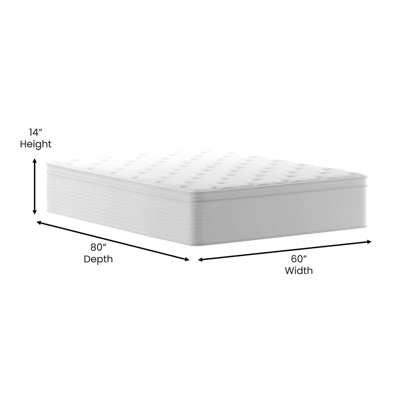 Queen 14" Euro Top Mattress CL-LUXET232-14-Q-GG