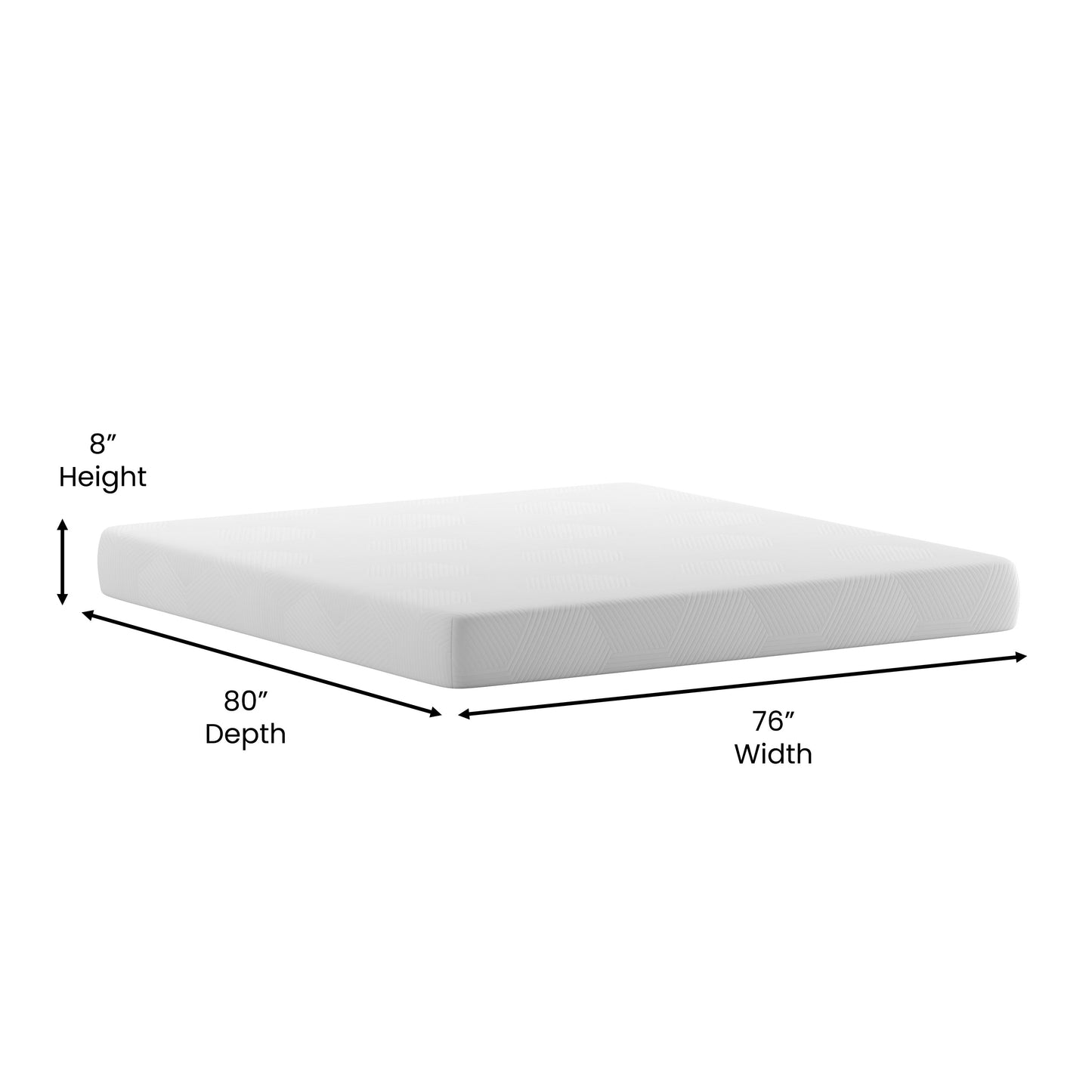 8" King Memory Foam Mattress CL-MF101-8-K-GG