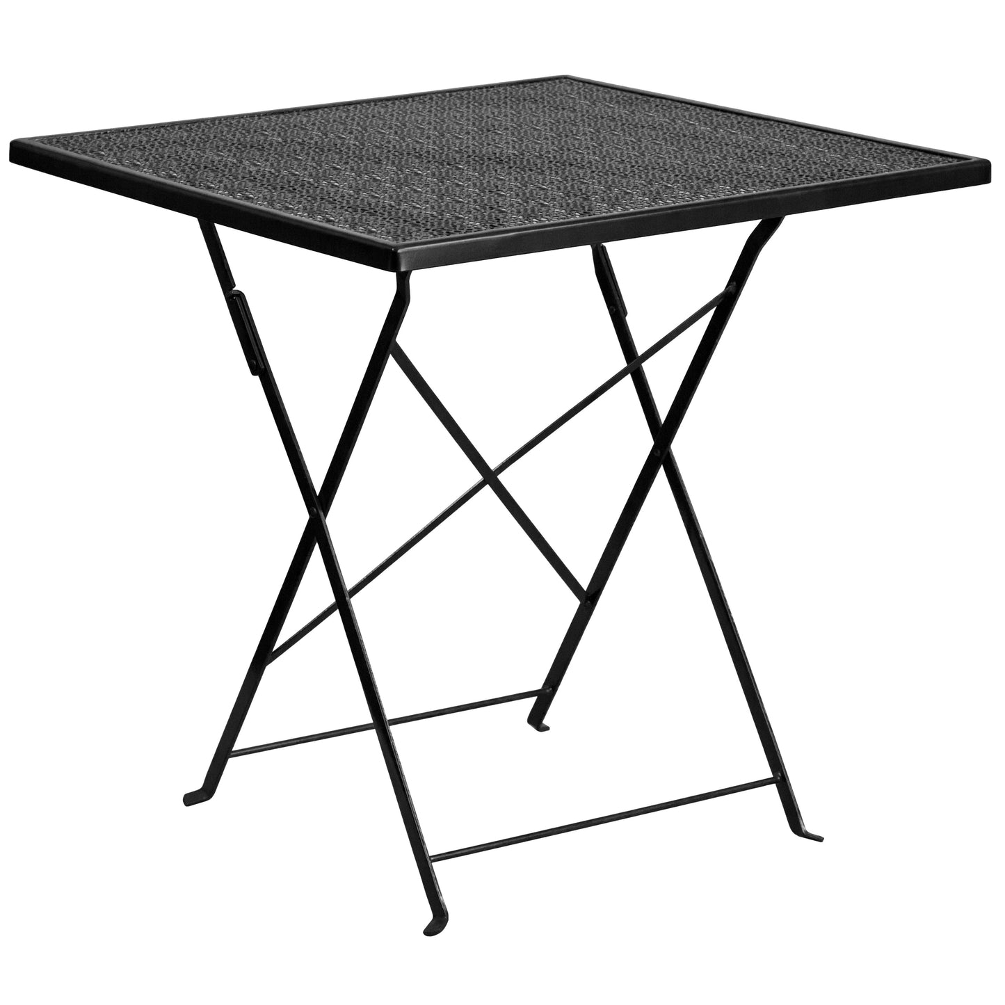 28SQ Black Folding Patio Table CO-1-BK-GG