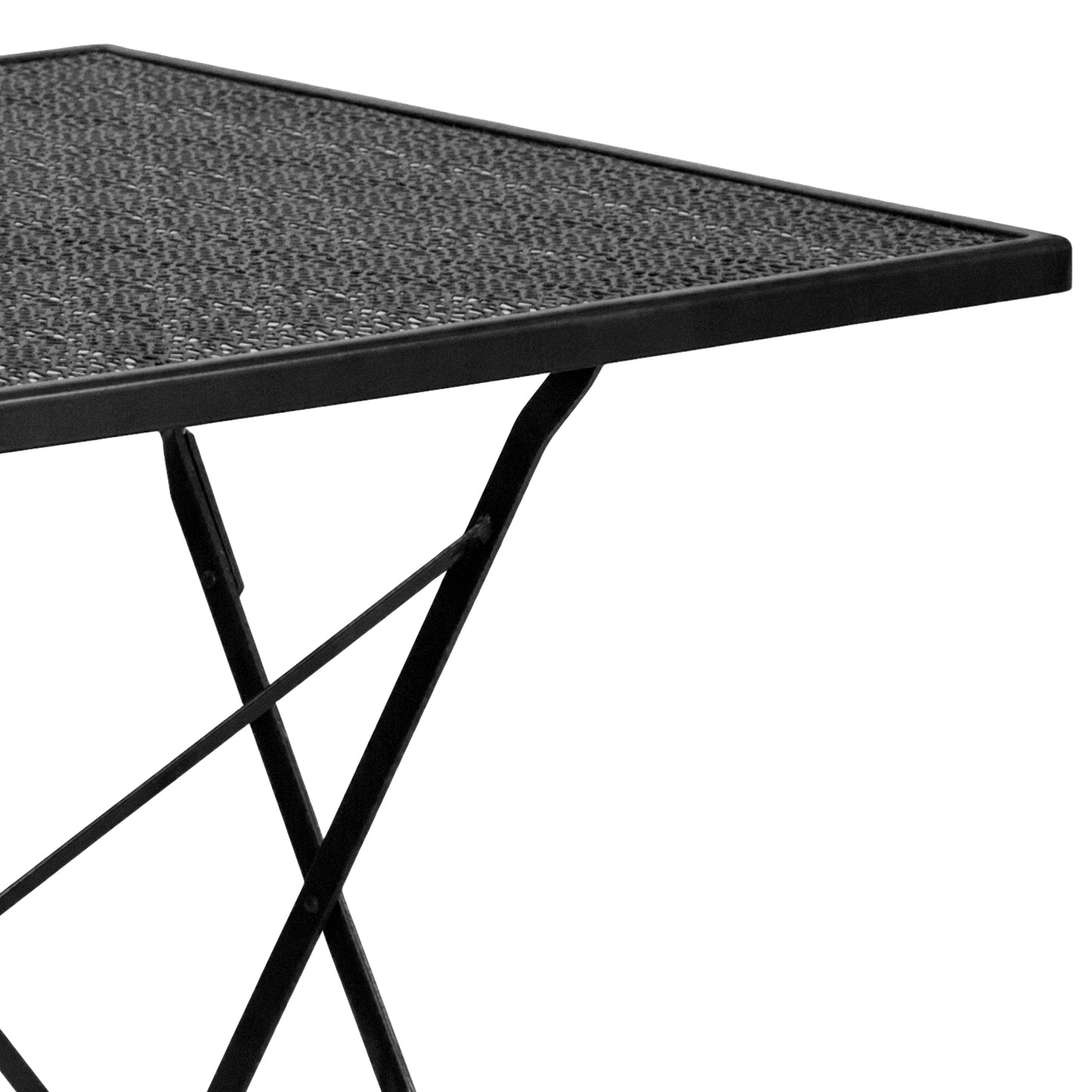 28SQ Black Folding Patio Table CO-1-BK-GG