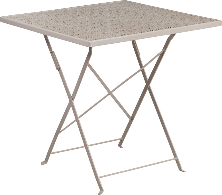 28SQ Gray Folding Patio Table CO-1-SIL-GG