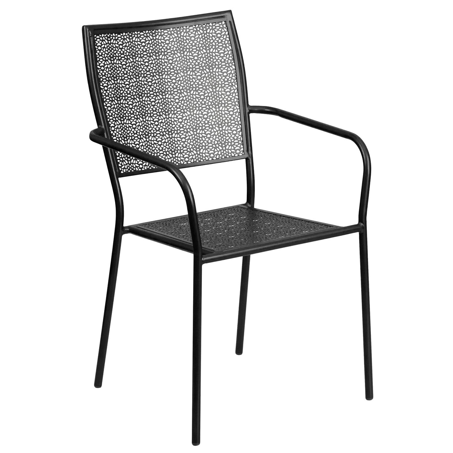 Black Square Back Patio Chair CO-2-BK-GG