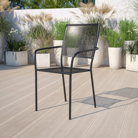 Black Square Back Patio Chair CO-2-BK-GG