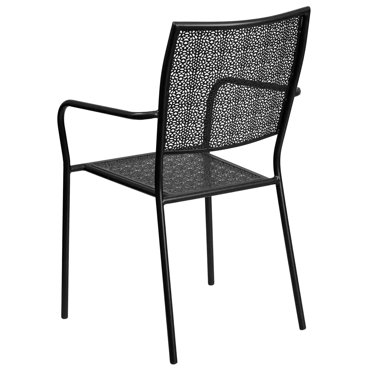 Black Square Back Patio Chair CO-2-BK-GG