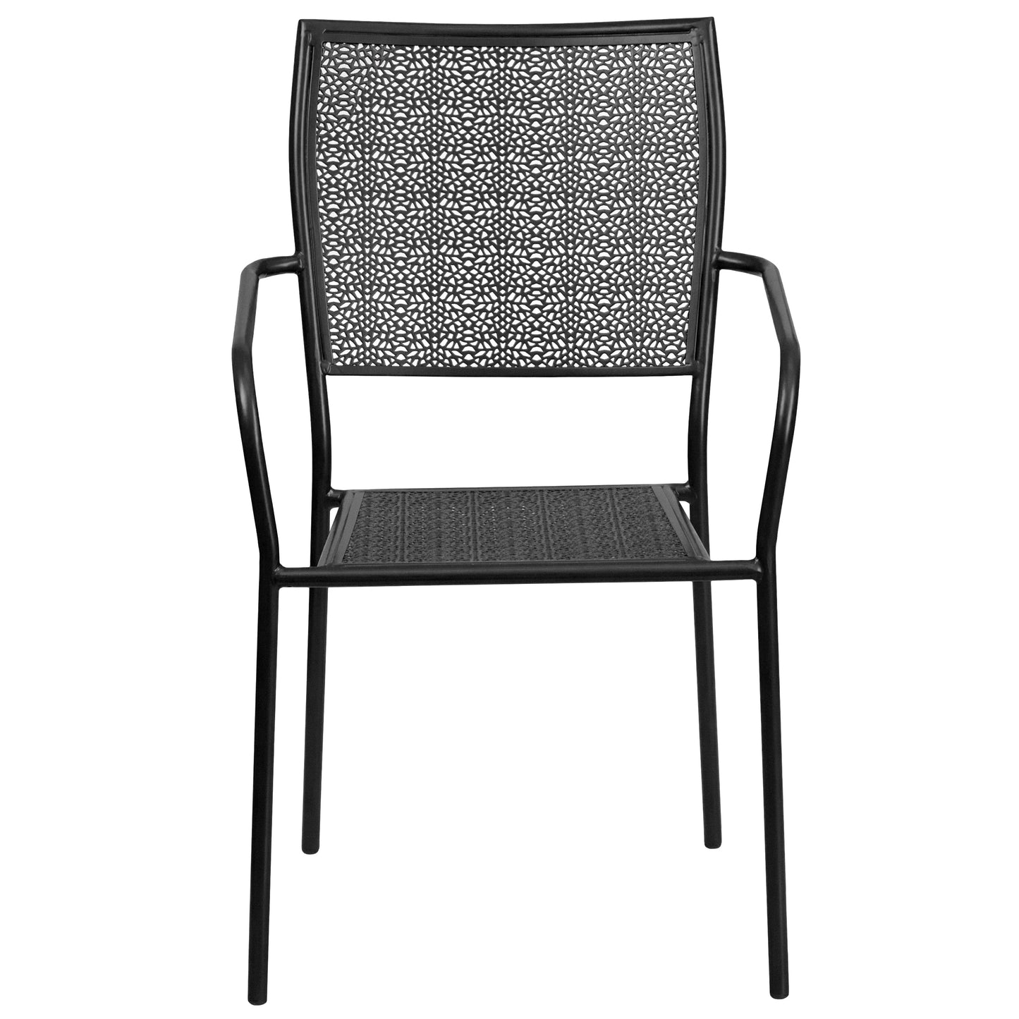 Black Square Back Patio Chair CO-2-BK-GG