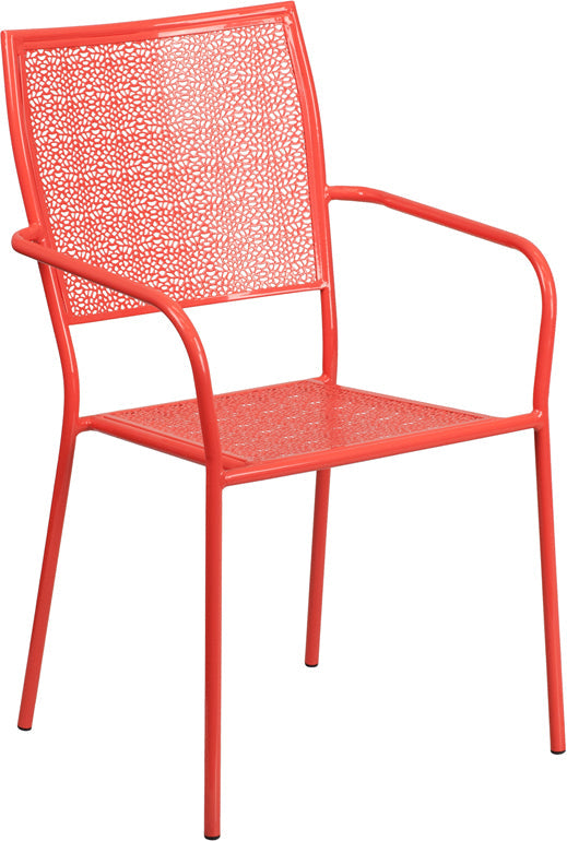 Coral Square Back Patio Chair CO-2-RED-GG