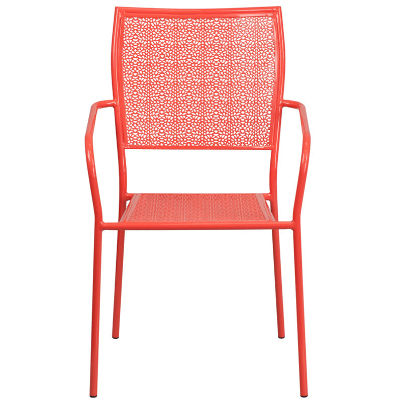 Coral Square Back Patio Chair CO-2-RED-GG