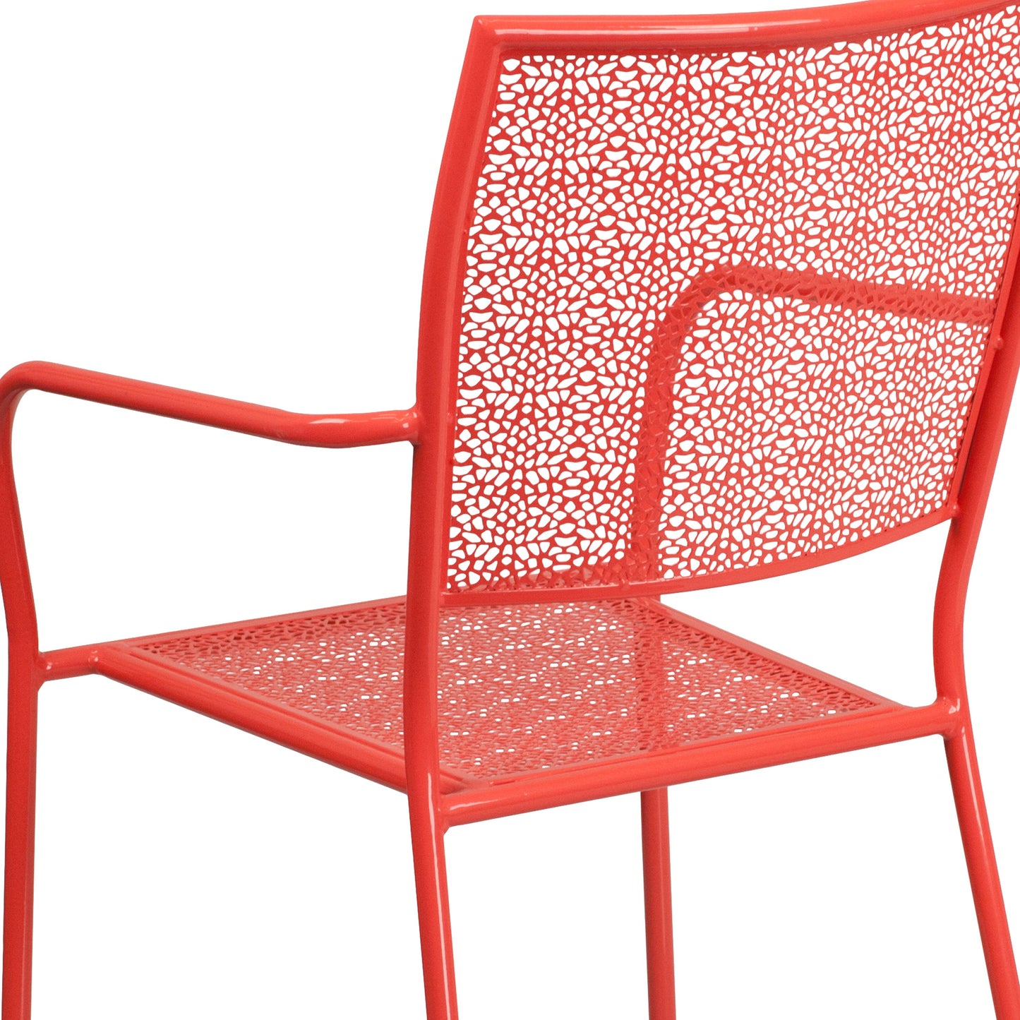 Coral Square Back Patio Chair CO-2-RED-GG