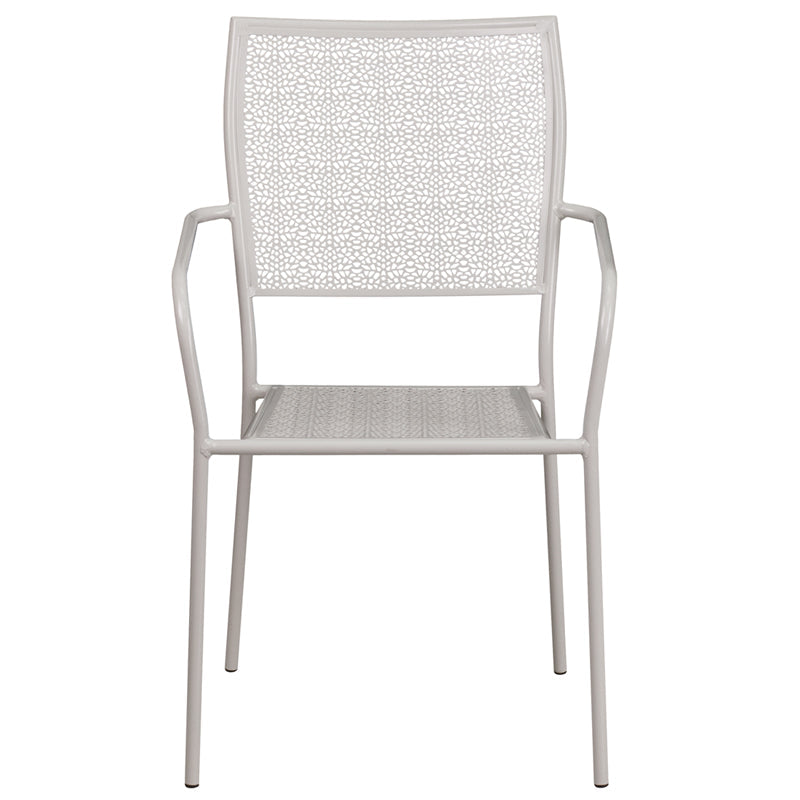 Gray Square Back Patio Chair CO-2-SIL-GG