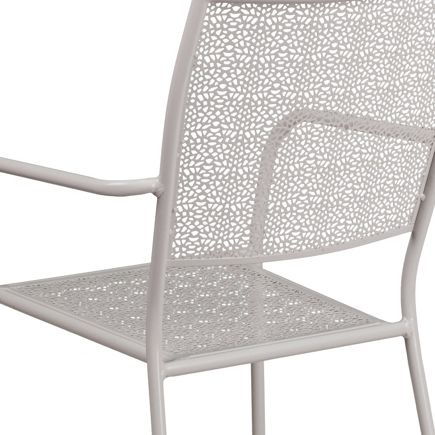 Gray Square Back Patio Chair CO-2-SIL-GG