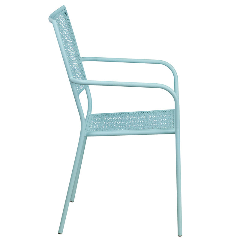 Blue Square Back Patio Chair CO-2-SKY-GG