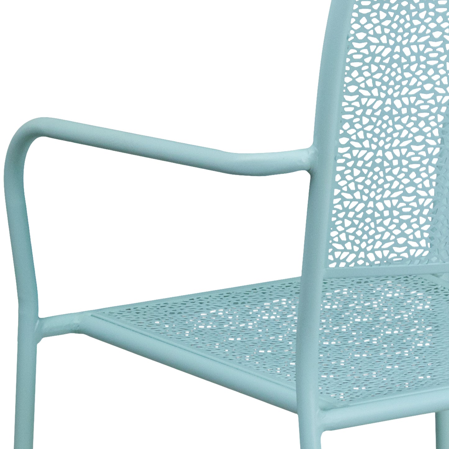 Blue Square Back Patio Chair CO-2-SKY-GG