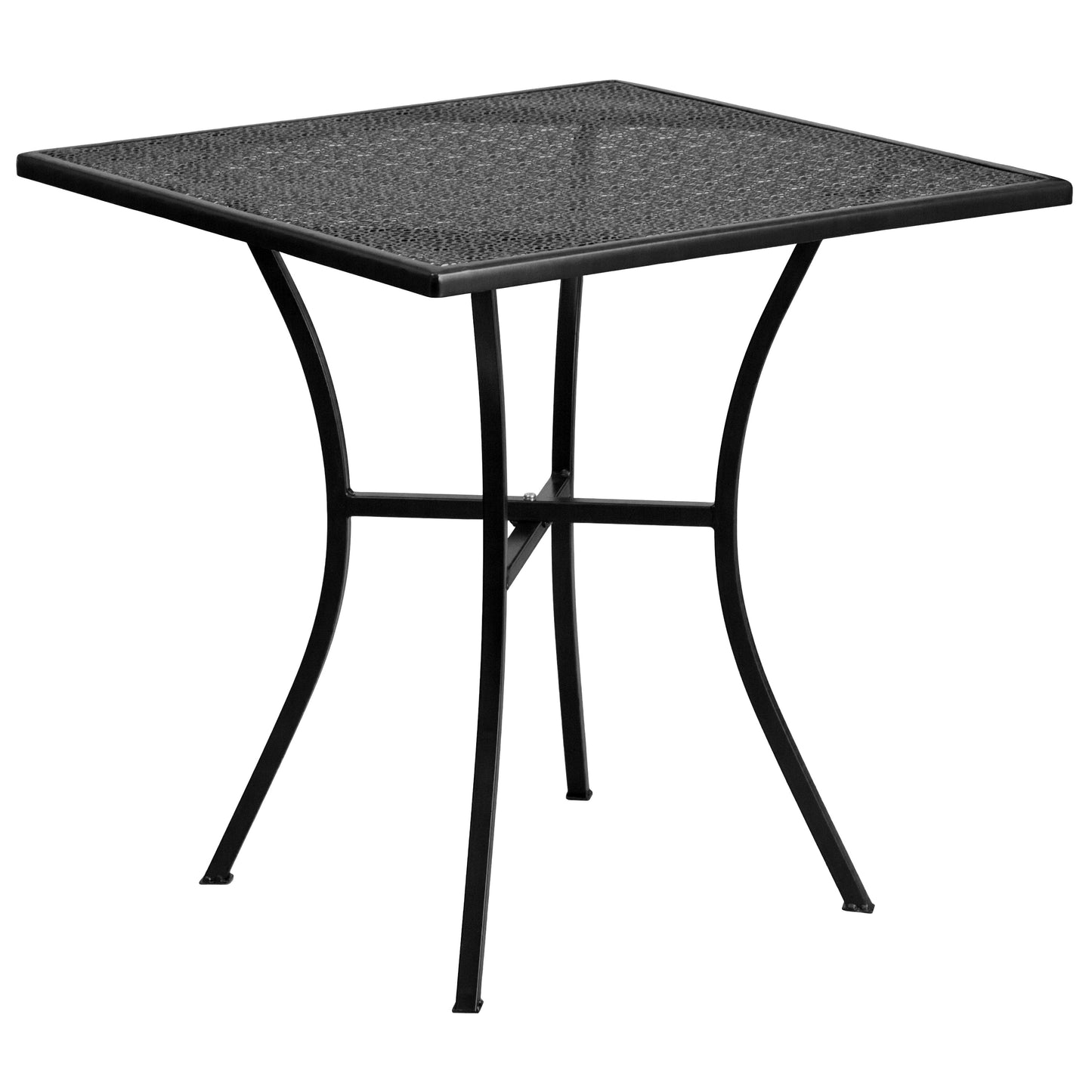 28SQ Black Patio Table Set CO-28SQ-02CHR2-BK-GG