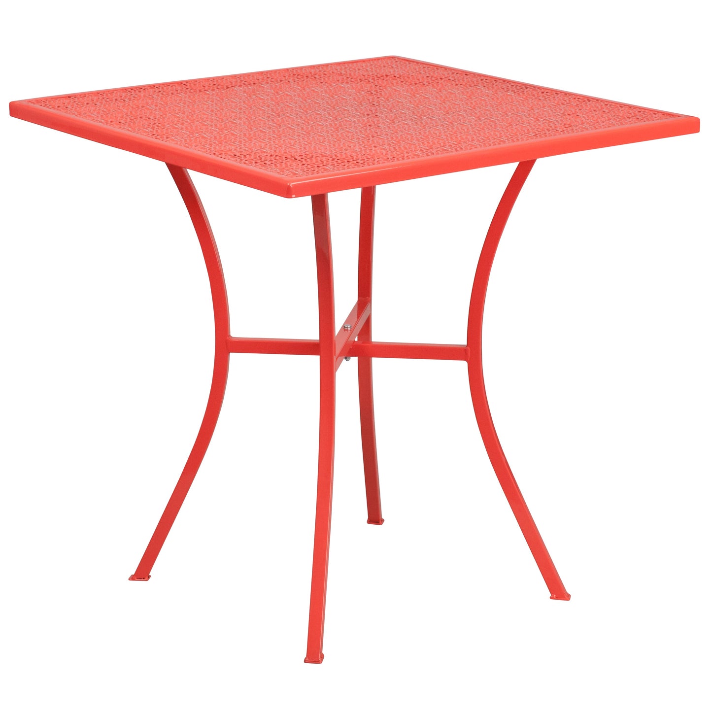 28SQ Coral Patio Table Set CO-28SQ-02CHR2-RED-GG