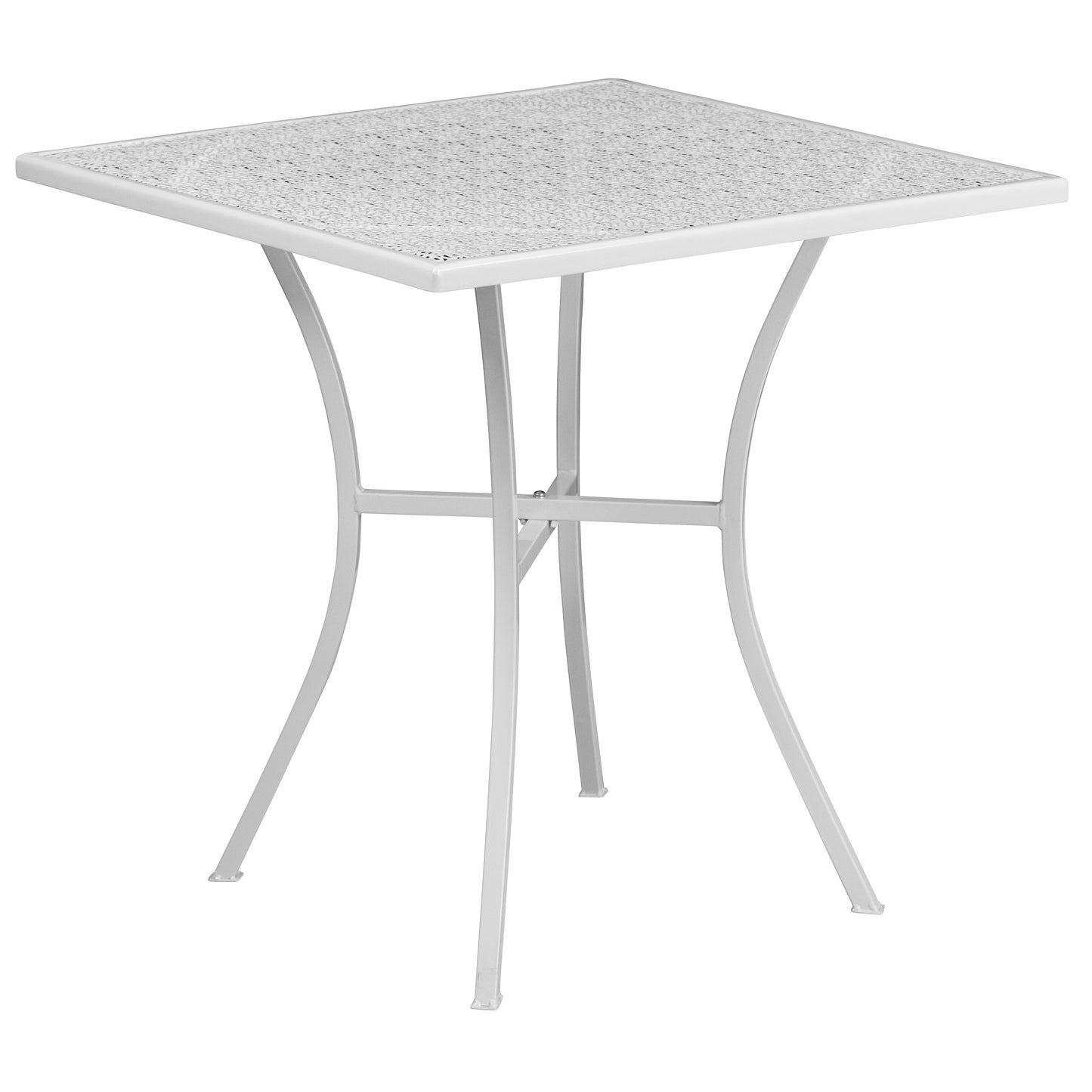 28SQ White Patio Table Set CO-28SQ-02CHR2-WH-GG