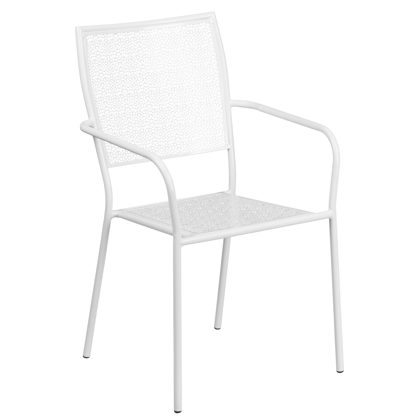 28SQ White Patio Table Set CO-28SQ-02CHR2-WH-GG