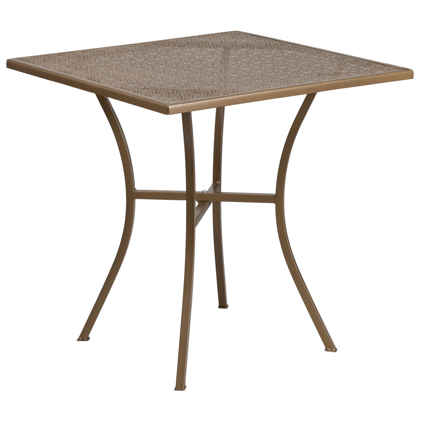 28SQ Gold Patio Table Set CO-28SQ-03CHR2-GD-GG