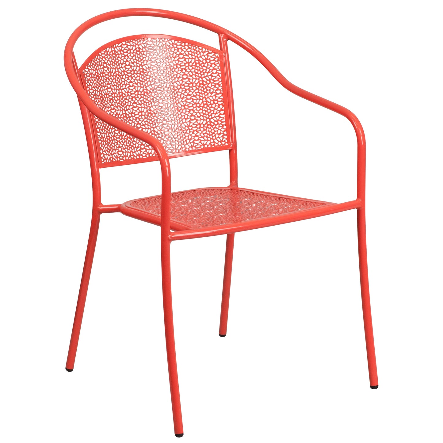 28SQ Coral Patio Table Set CO-28SQ-03CHR4-RED-GG