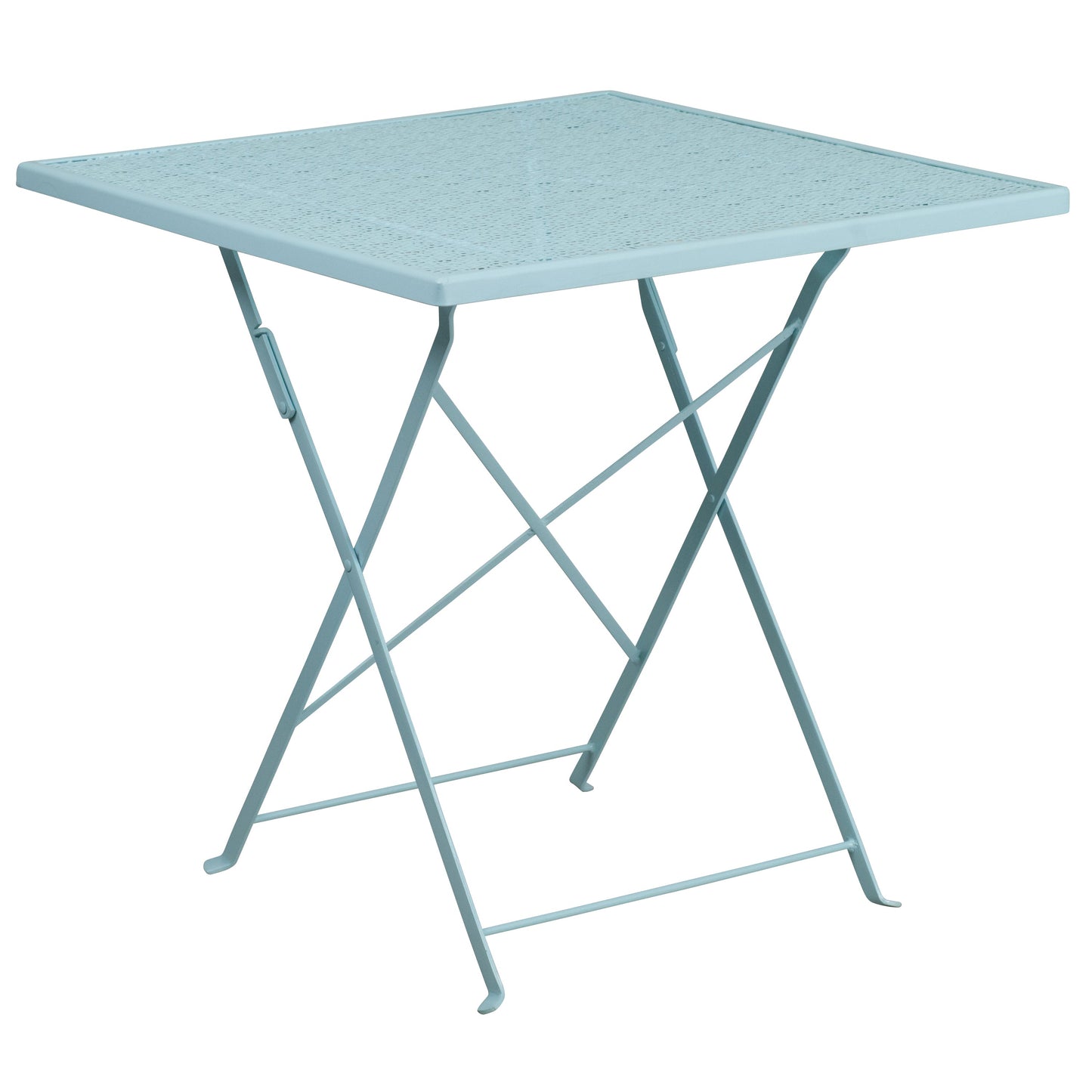 28SQ Sky Blue Fold Patio Set CO-28SQF-02CHR2-SKY-GG