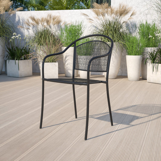 Black Round Back Patio Chair CO-3-BK-GG