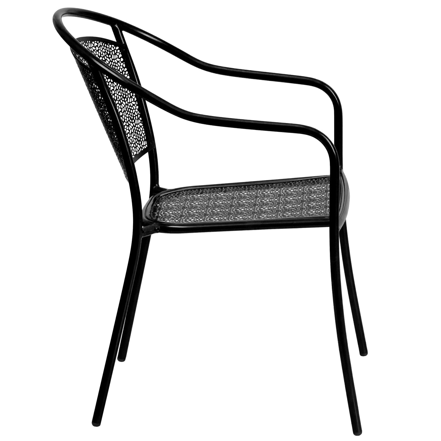 Black Round Back Patio Chair CO-3-BK-GG