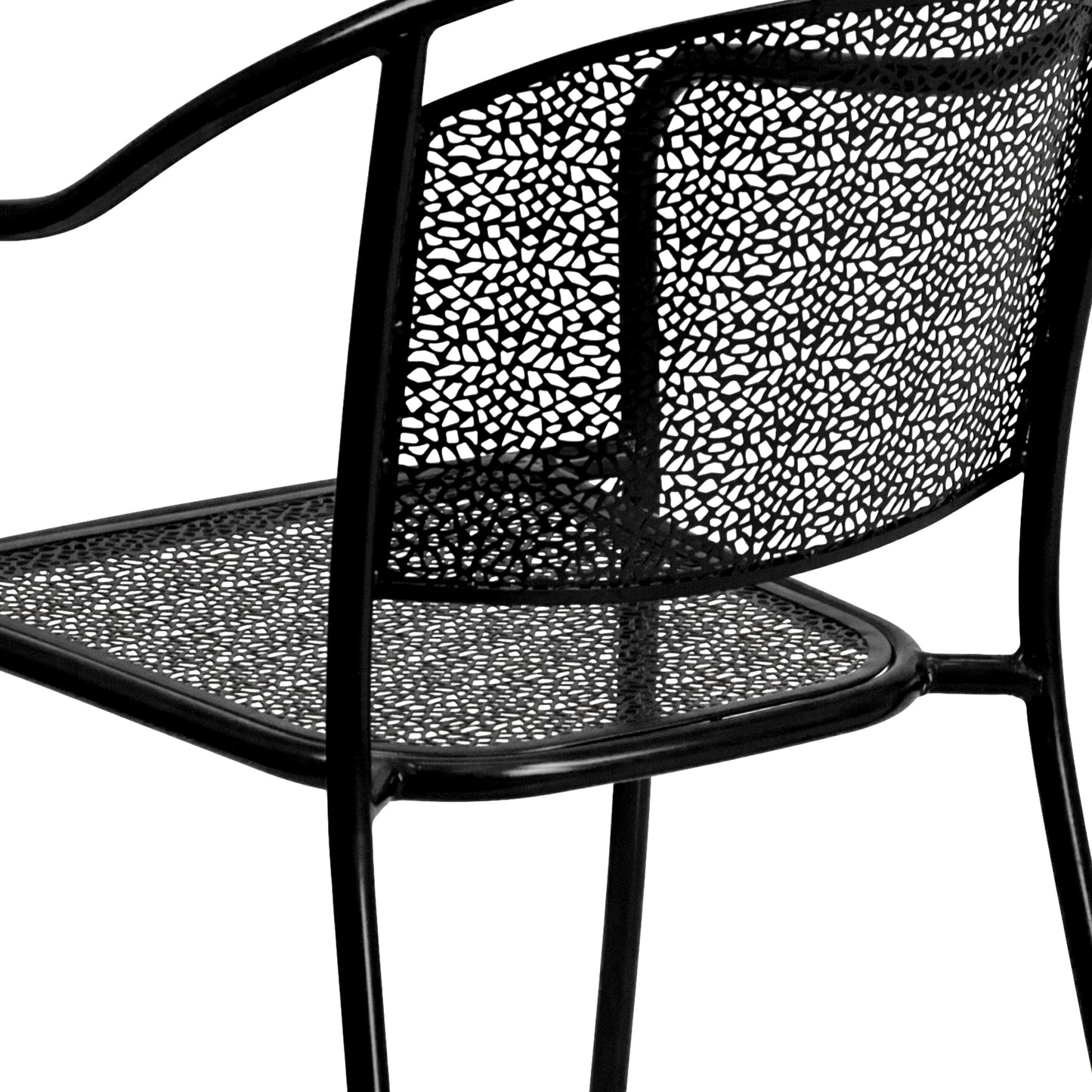 Black Round Back Patio Chair CO-3-BK-GG