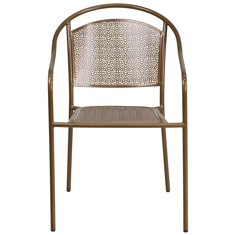 Gold Round Back Patio Chair CO-3-GD-GG