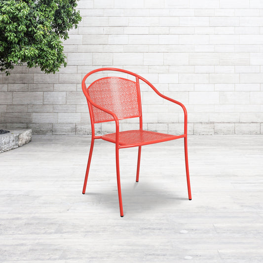 Coral Round Back Patio Chair CO-3-RED-GG