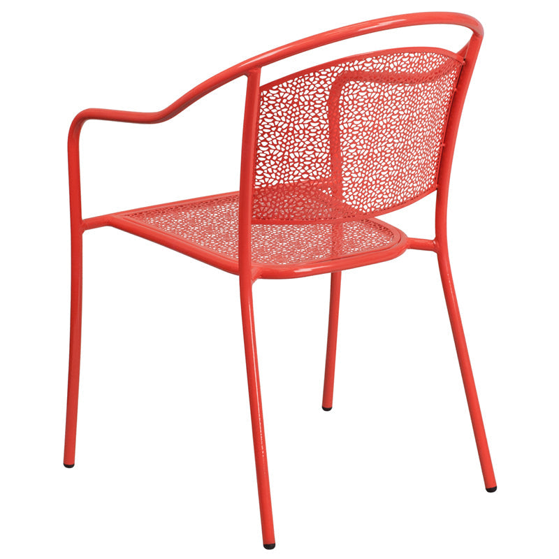 Coral Round Back Patio Chair CO-3-RED-GG