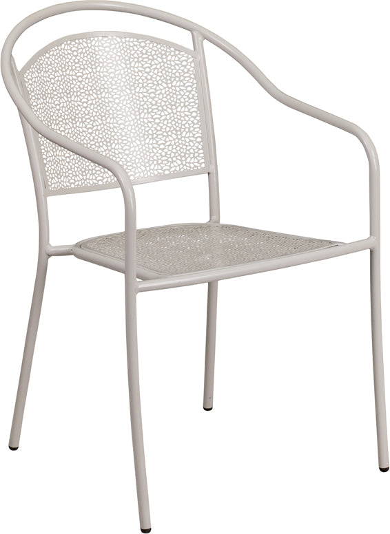 Gray Round Back Patio Chair CO-3-SIL-GG