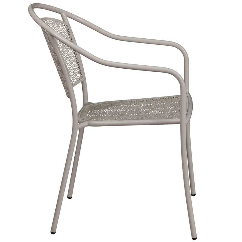 Gray Round Back Patio Chair CO-3-SIL-GG