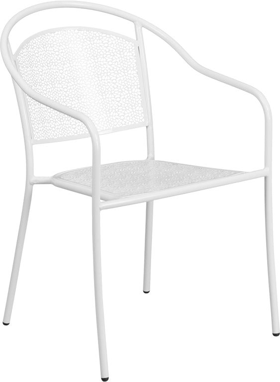 White Round Back Patio Chair CO-3-WH-GG